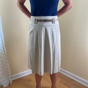 ELIE TAHARI Knife Pleated Beige Skirt
